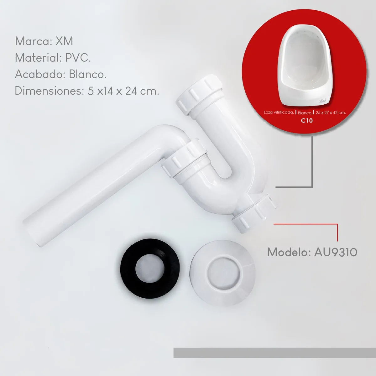 XM - TRAMPA P BLANCO DE PVC PARA URINARIO AUR9310