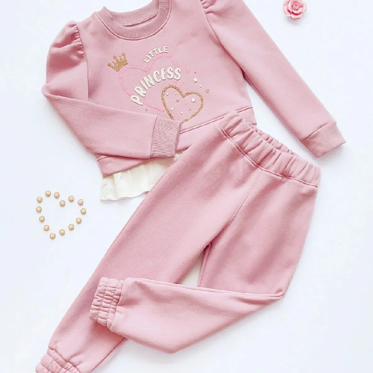 KIDS MASHMELO - Conjunto de Buzo con Faldon de Lino en Polera para Niña Kids Mashmelo