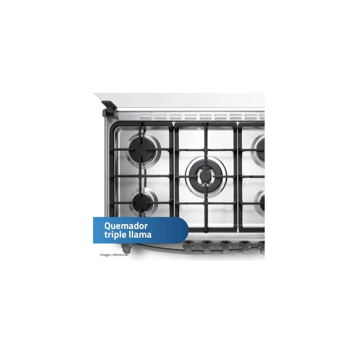 INDURAMA - COCINA INDURAMA GLP CANTABRIA CROMA 5 Hornillas TRIPLE LLAMA