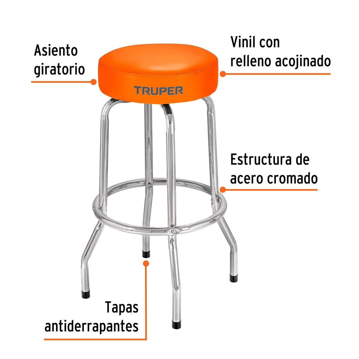 TRUPER - Banco metalico asiento giratorio Truper