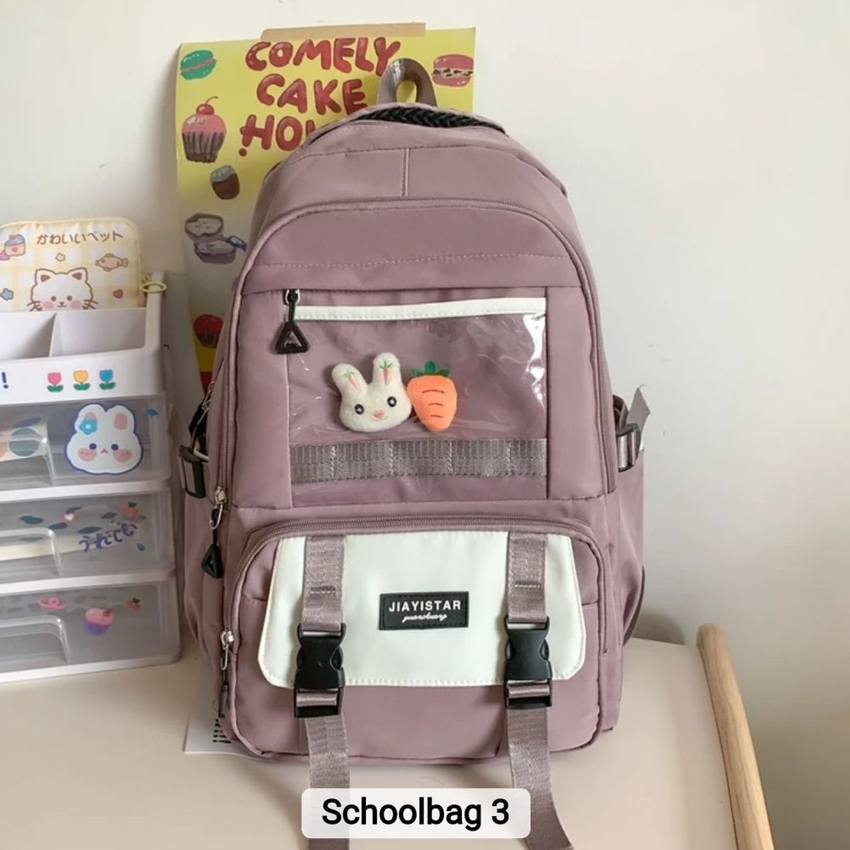 GENERICO - Mochila Kawaii Impermeable modelo Coreano Kawai Conejo