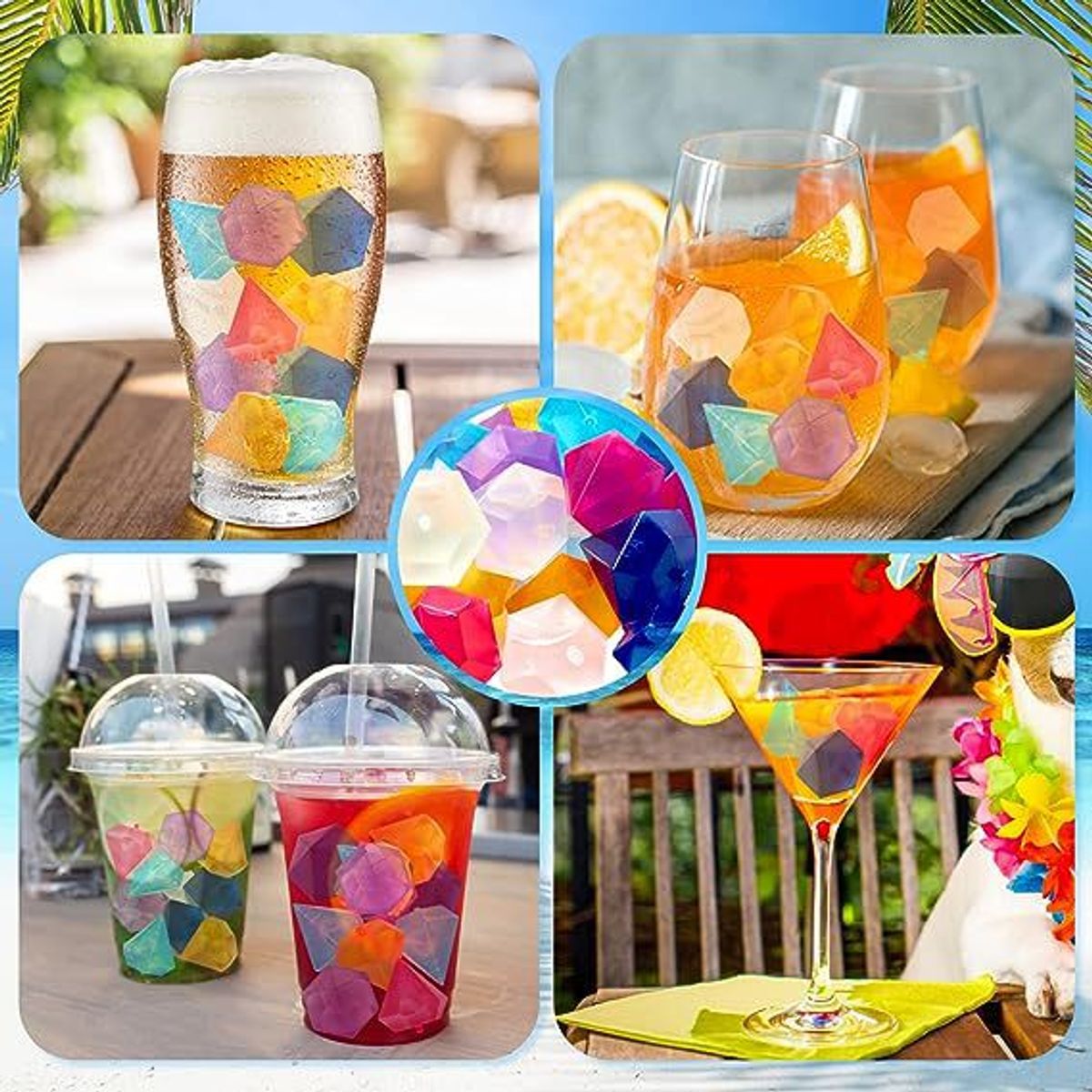 GENERICO - Hieleros de Colores Reutilizable Fruta 10Unid