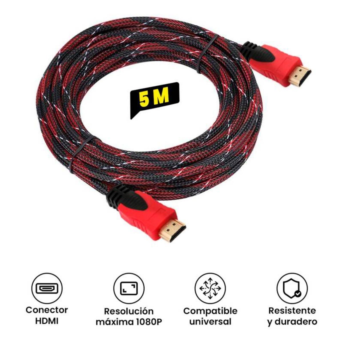 OEM - Cable HDMI 5m 5 Metros Full HD 3D 1080p 4k
