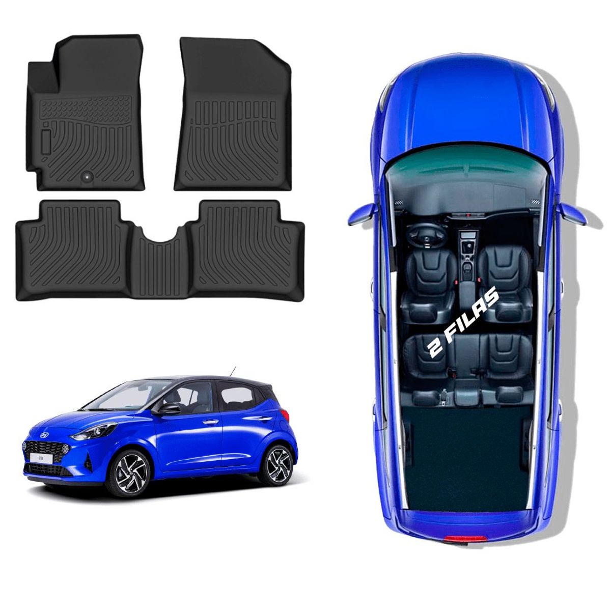 GENERICO - PROTECTOR CUBRE PISO 5D TPE HYUNDAI I10 2021-2023