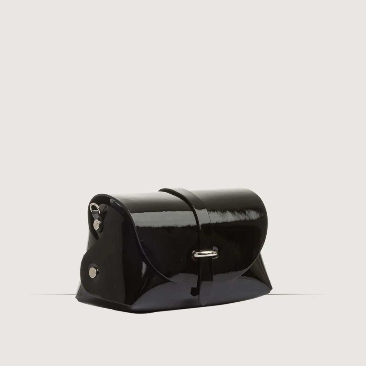 PRUNE - MINI BAG MALDIVA EN CUERO METALIZADO CHAROL