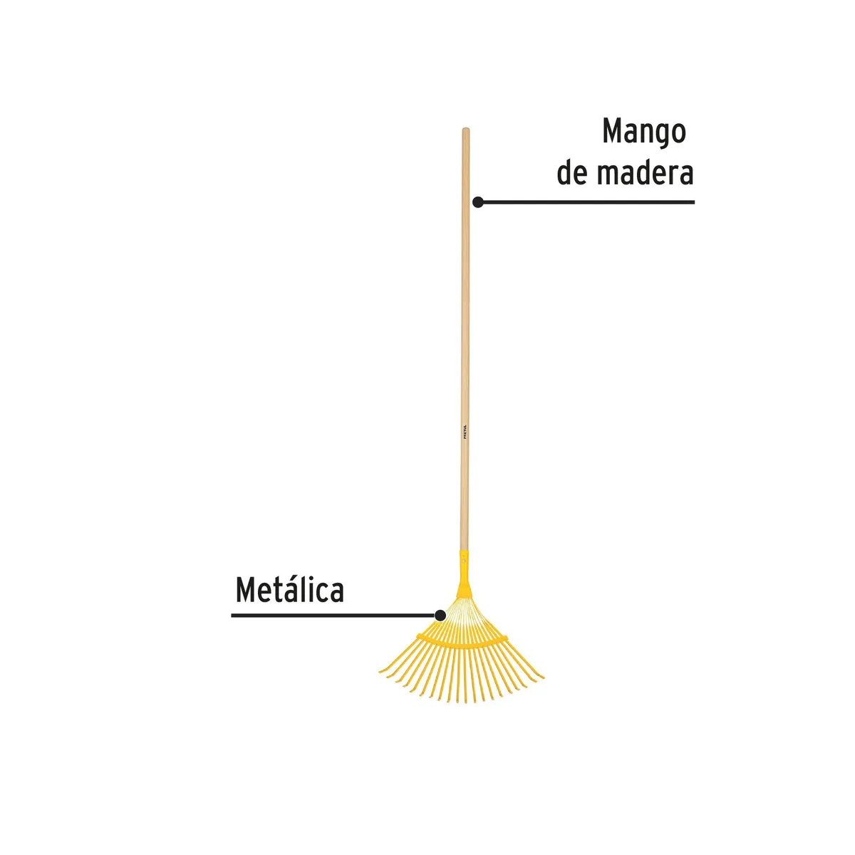 PRETUL - Escoba metálica para jardín, curva, 20 dientes, mango 48"