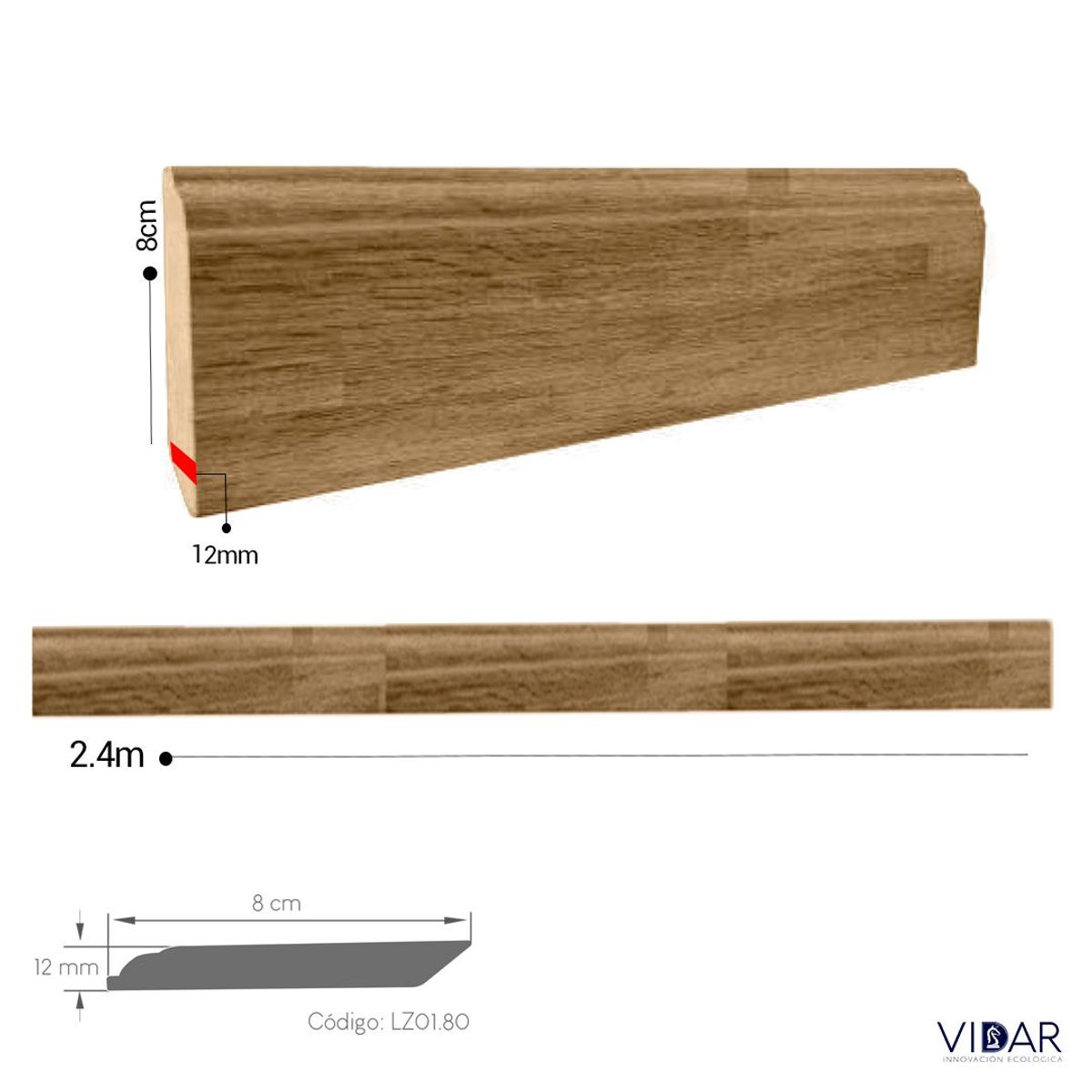 VIDAR - ZOCALO SPC OAK VENTA POR 10 UNIDADES