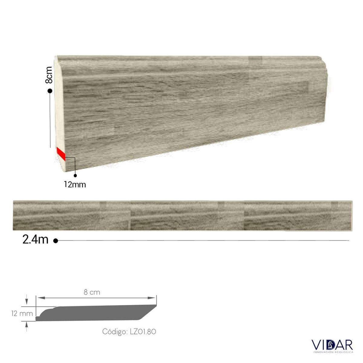 VIDAR - ZOCALO SPC ASH GRAY VENTA POR CAJA DE 10 UND