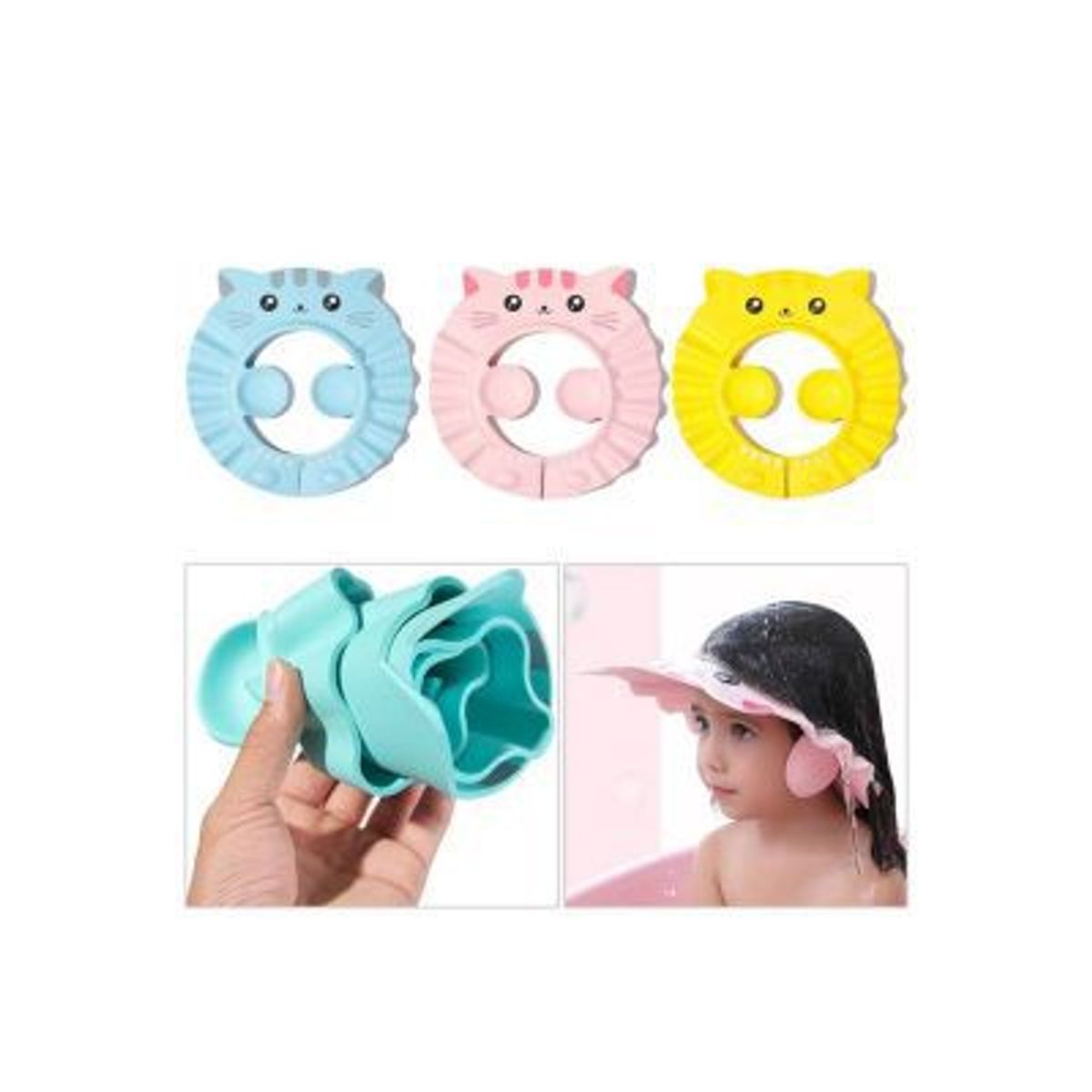 GENERICO - Gorra de Baño Ducha para Bebes Ajustable x 3UN