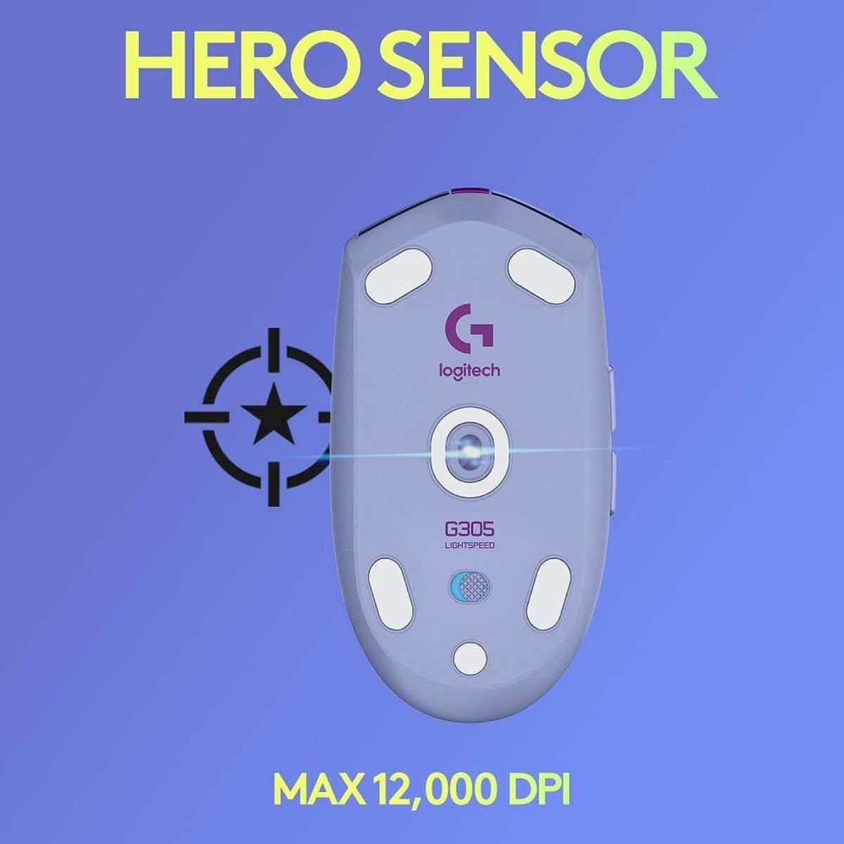 LOGITECH - Logitech G305 Lightspeed Inalámbrico para Juegos con Sensor HERO Lila