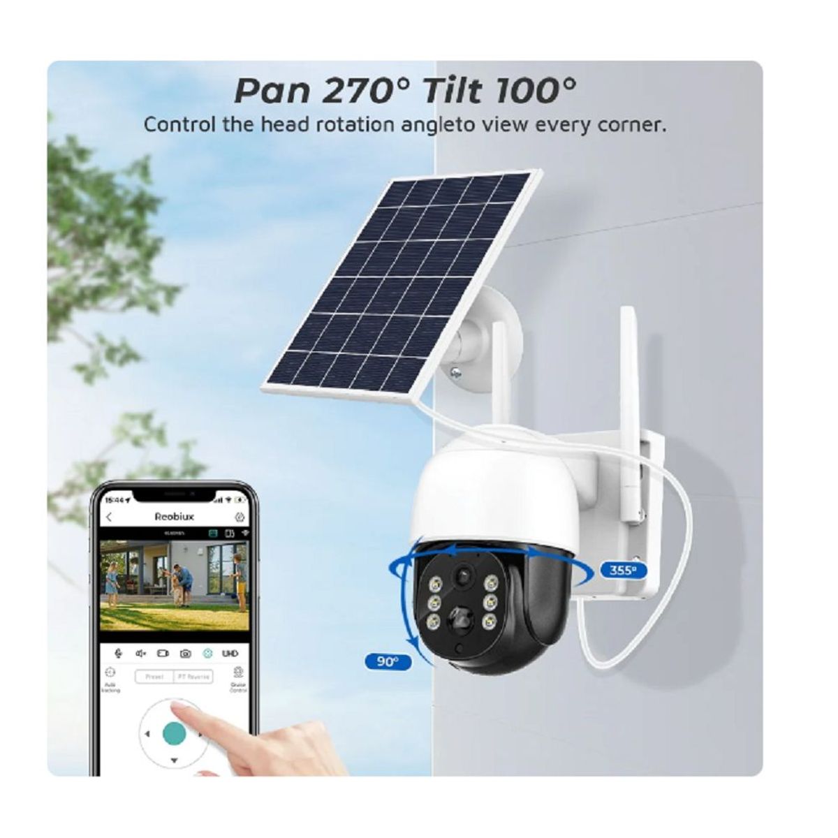 GENERICO - Cámara de seguridad Panel solar con CHIP-Icsee TQ5