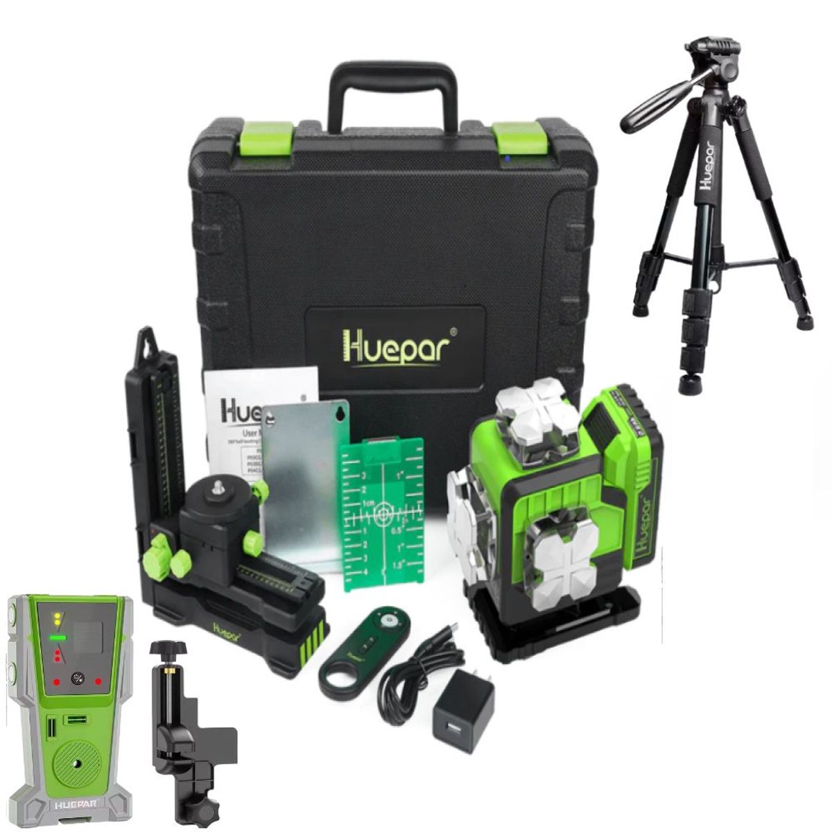 HUEPAR - Combo Completo Nivel láser verde Huepar P04CG 16 LINEAS bluetooth
