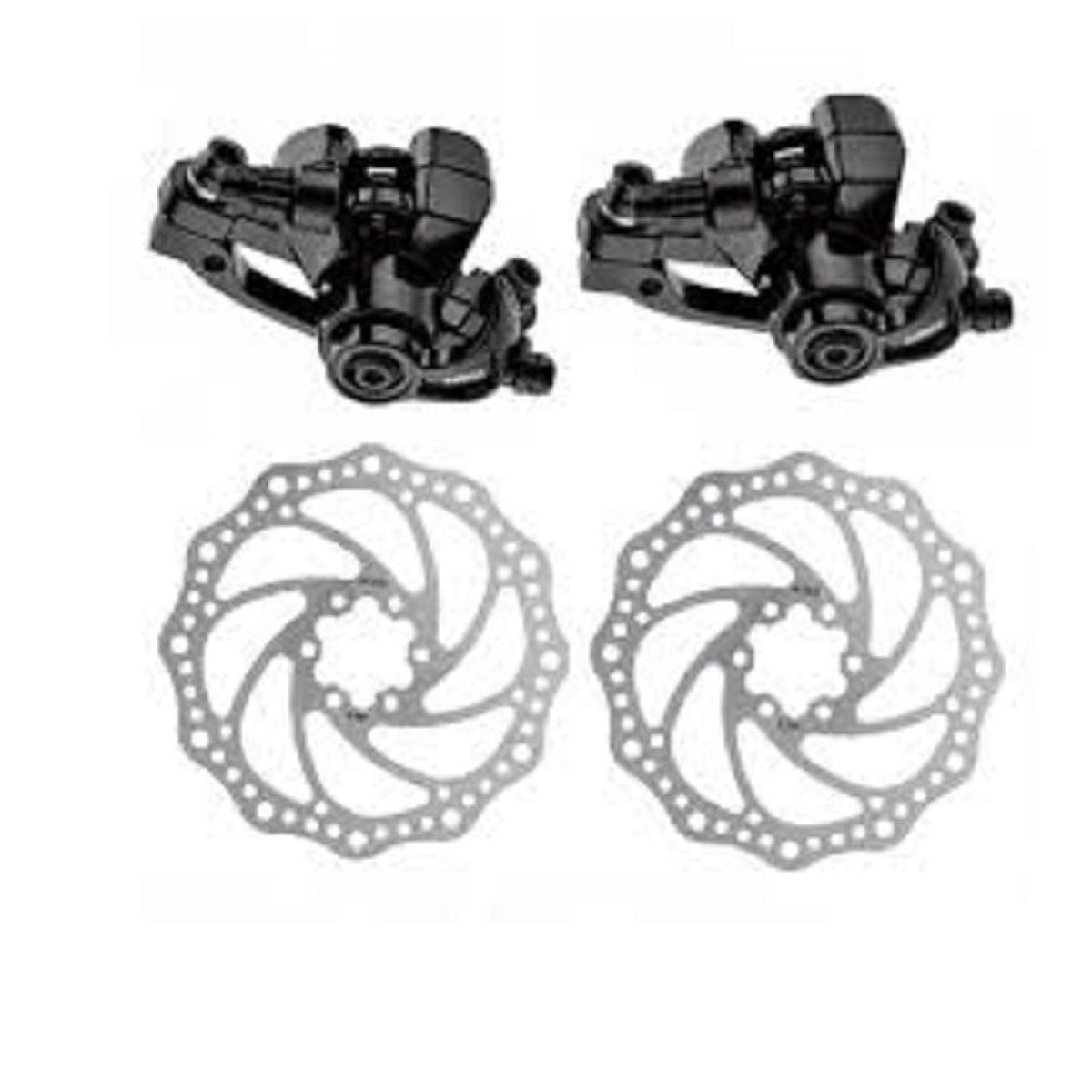 GENERICO - Par de cálipers con pastillas para frenos de disco de bicicleta