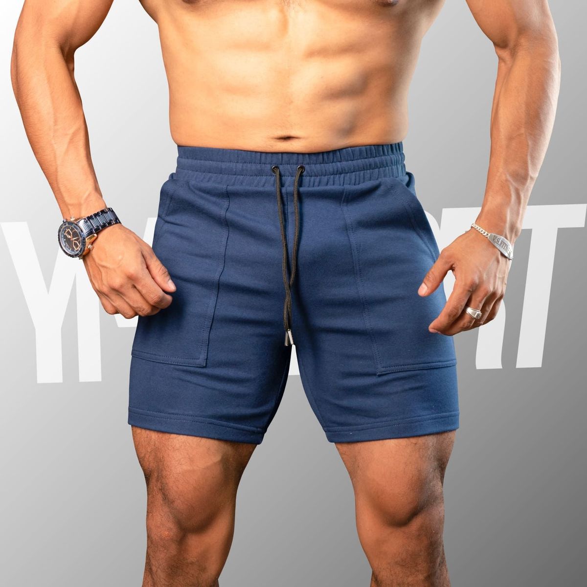 YML SPORT - Short Fitness Hombre Azul Marino - Short GYM - YML SPORT