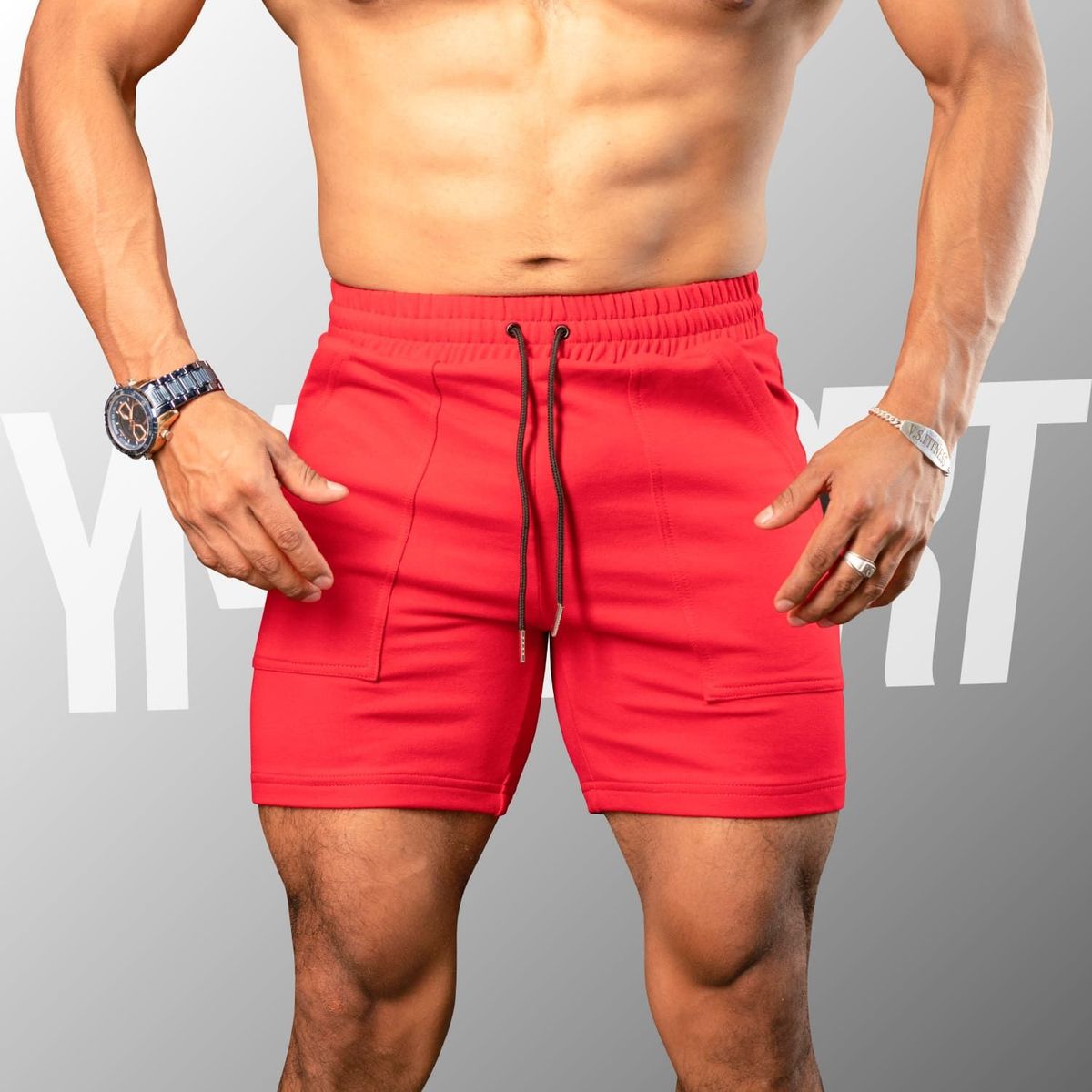 YML SPORT - Short Fitness Hombre Rojo - Short GYM - YML SPORT