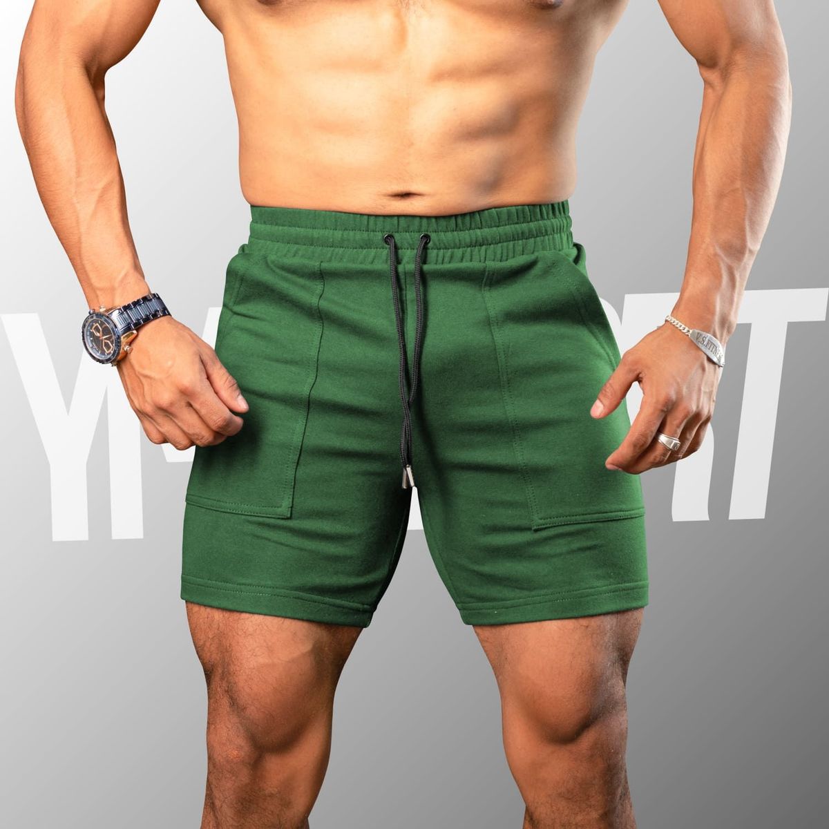 YML SPORT - Short Fitness Hombre Verde - Short GYM - YML SPORT