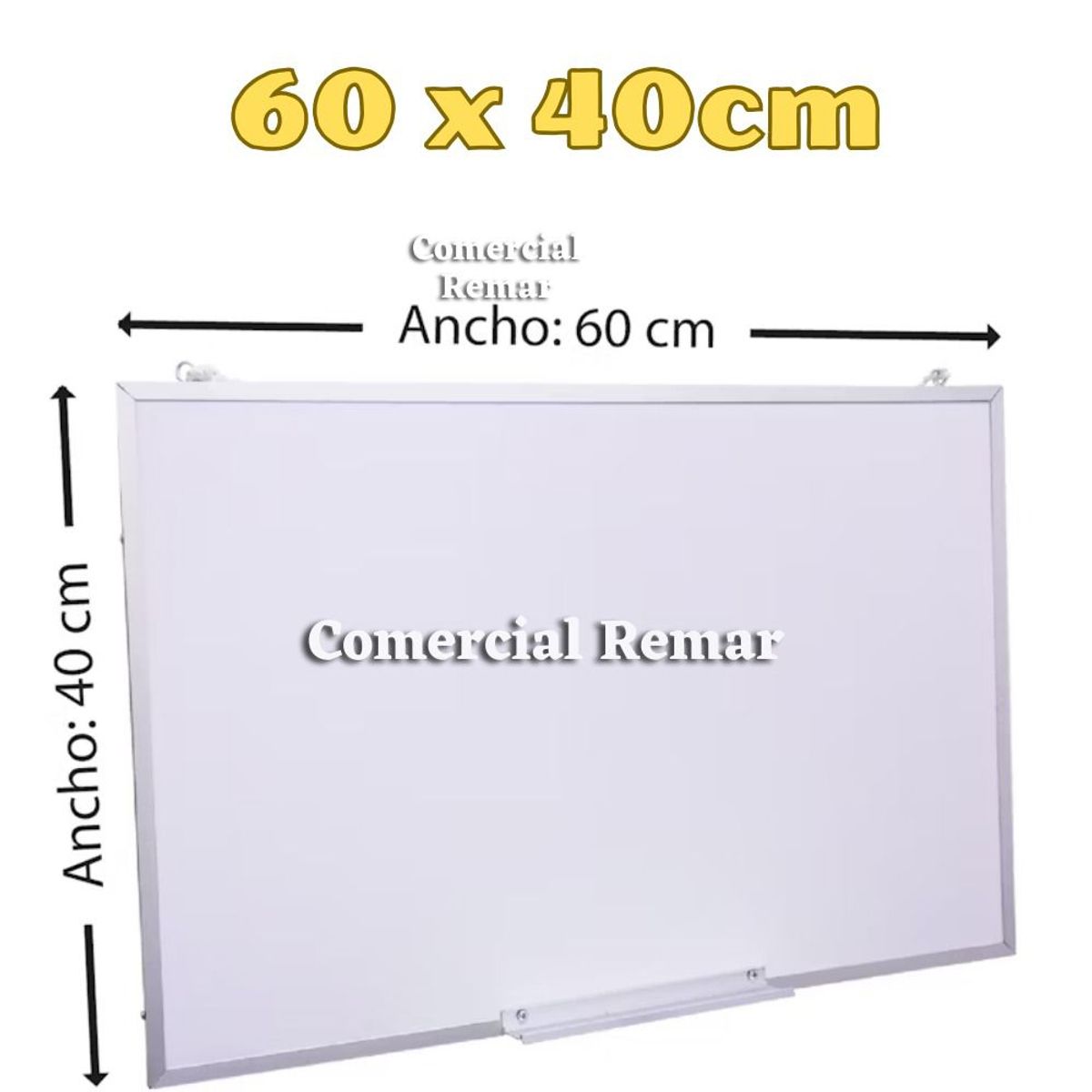 GENERICO - Pizarra Acrílica Nacional 60x40cm Borde Aluminio Portaplumon