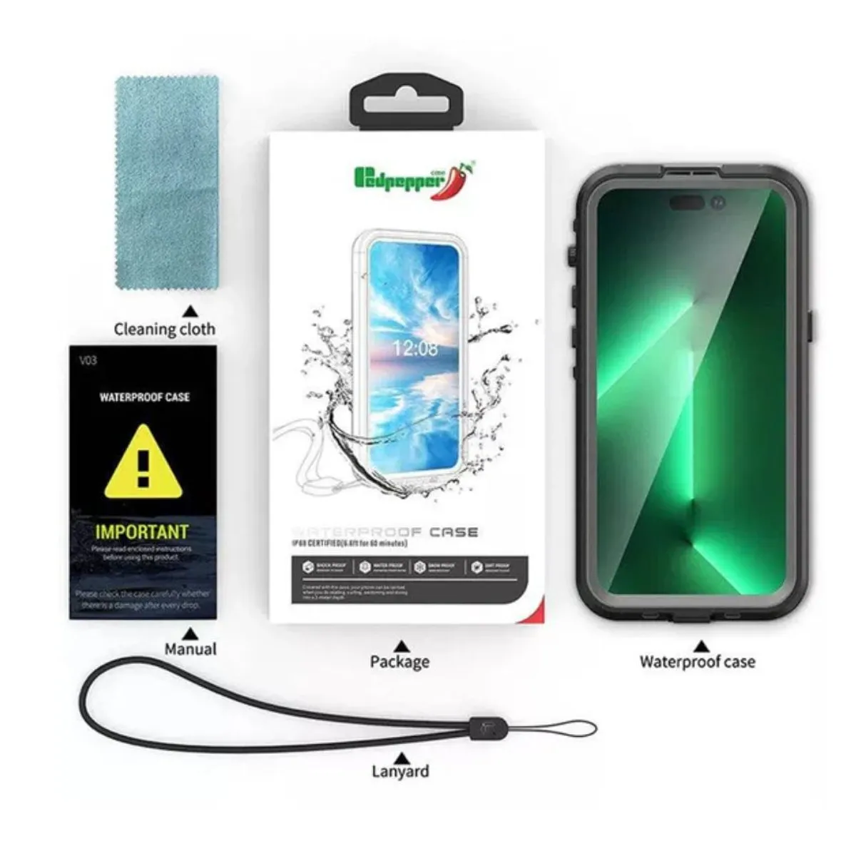 GENERAC - CASE ACUATICO REDPEPPER IPHONE 13