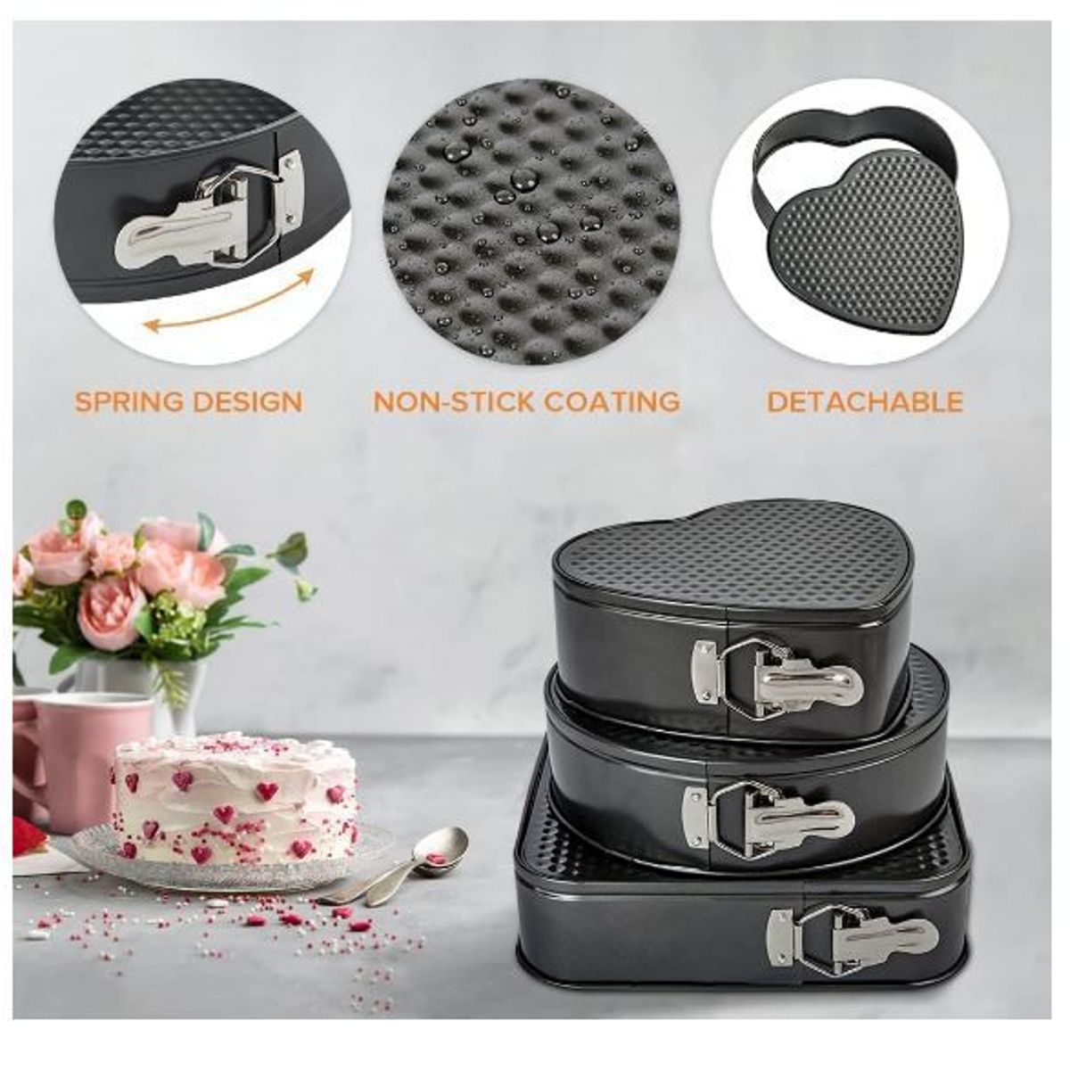 GENERICO - Moldes para pasteles de 3 pcs