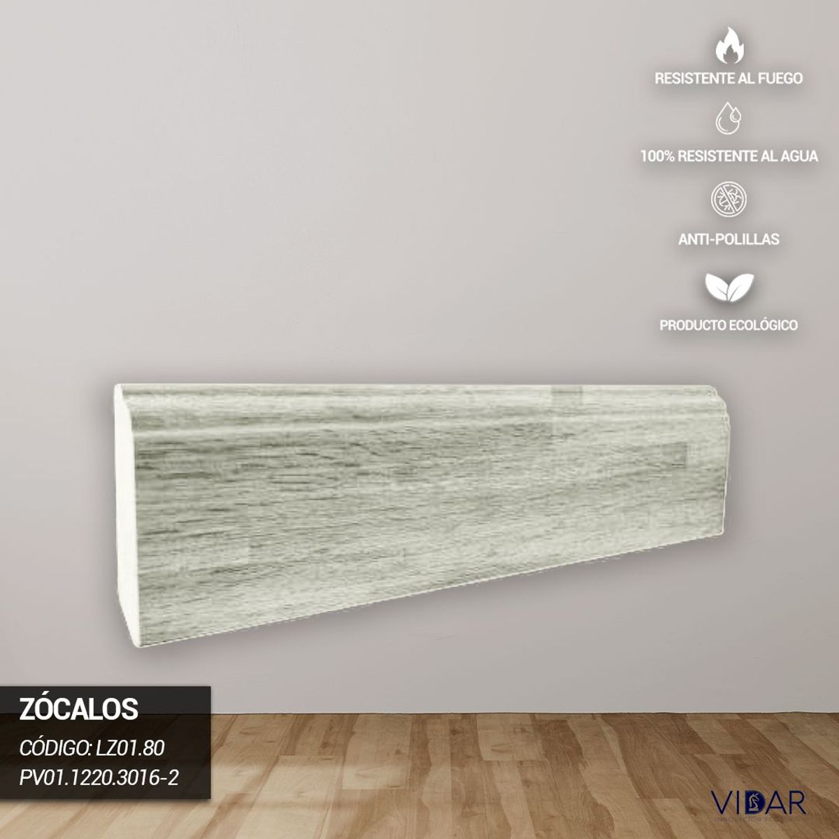 VIDAR - ZOCALO SPC ARTIC GRAY VENTA POR 10 UNIDADES