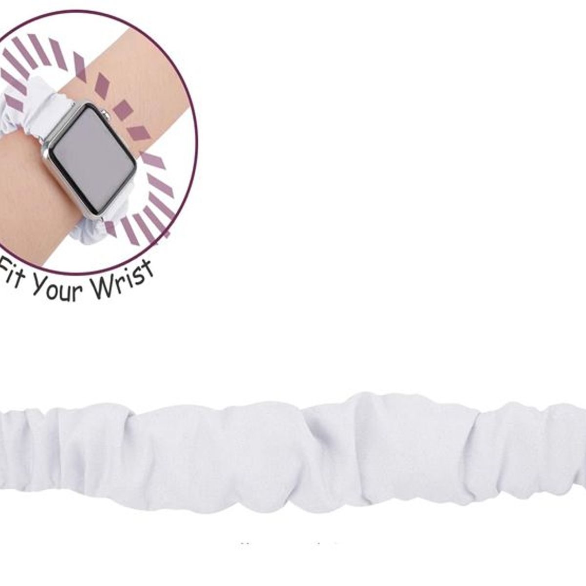 GENERICO - Correa Para Apple Watch 42mm Premium Scrunchies Elástica - Blanco