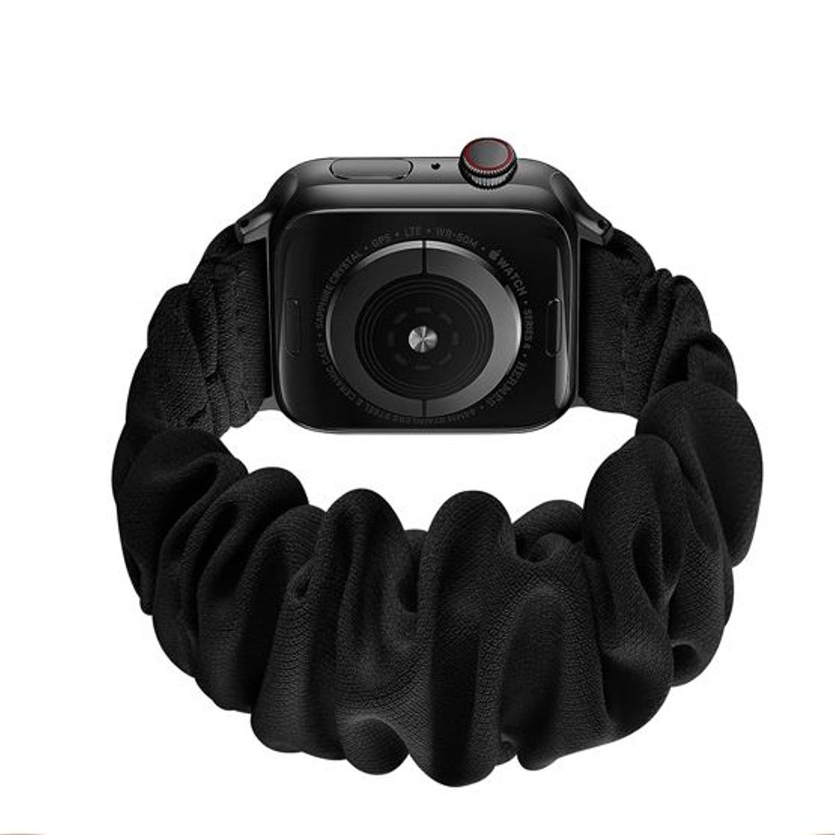 GENERICO - Correa Para Apple Watch 45mm Premium Scrunchies Elástica - Negro