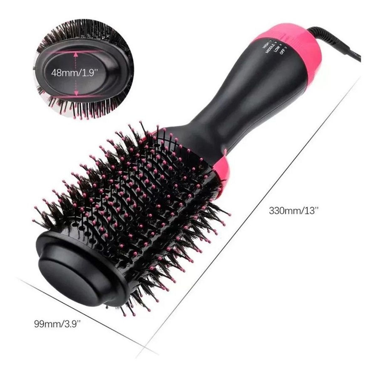 GENERICO - Peine secador de cabello cepillo para alizar y ondular 3 en1