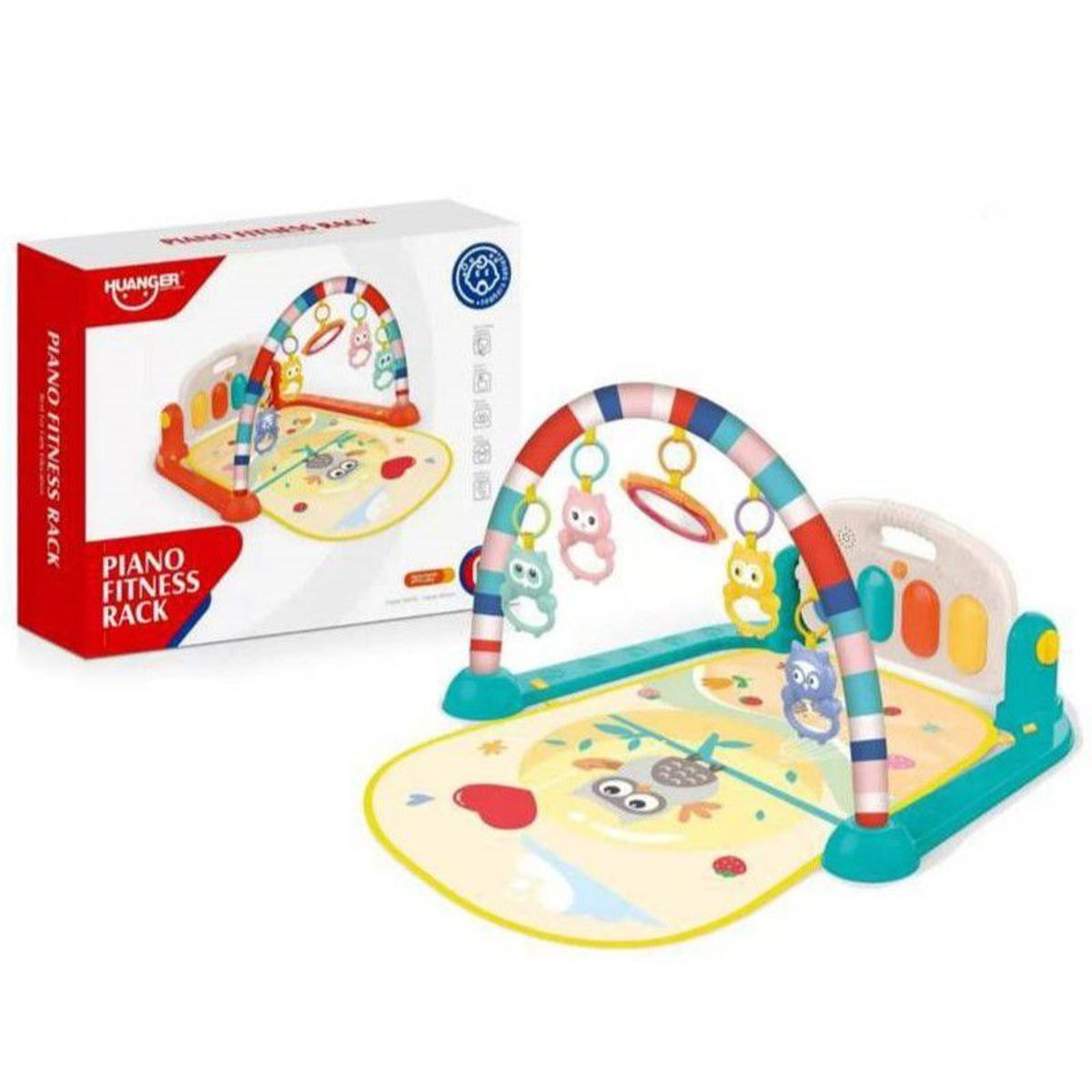 HUANGER - GIMNASIO DE BEBÉ CON PIANO MUSICAL BÚHO HE0650 VERDE