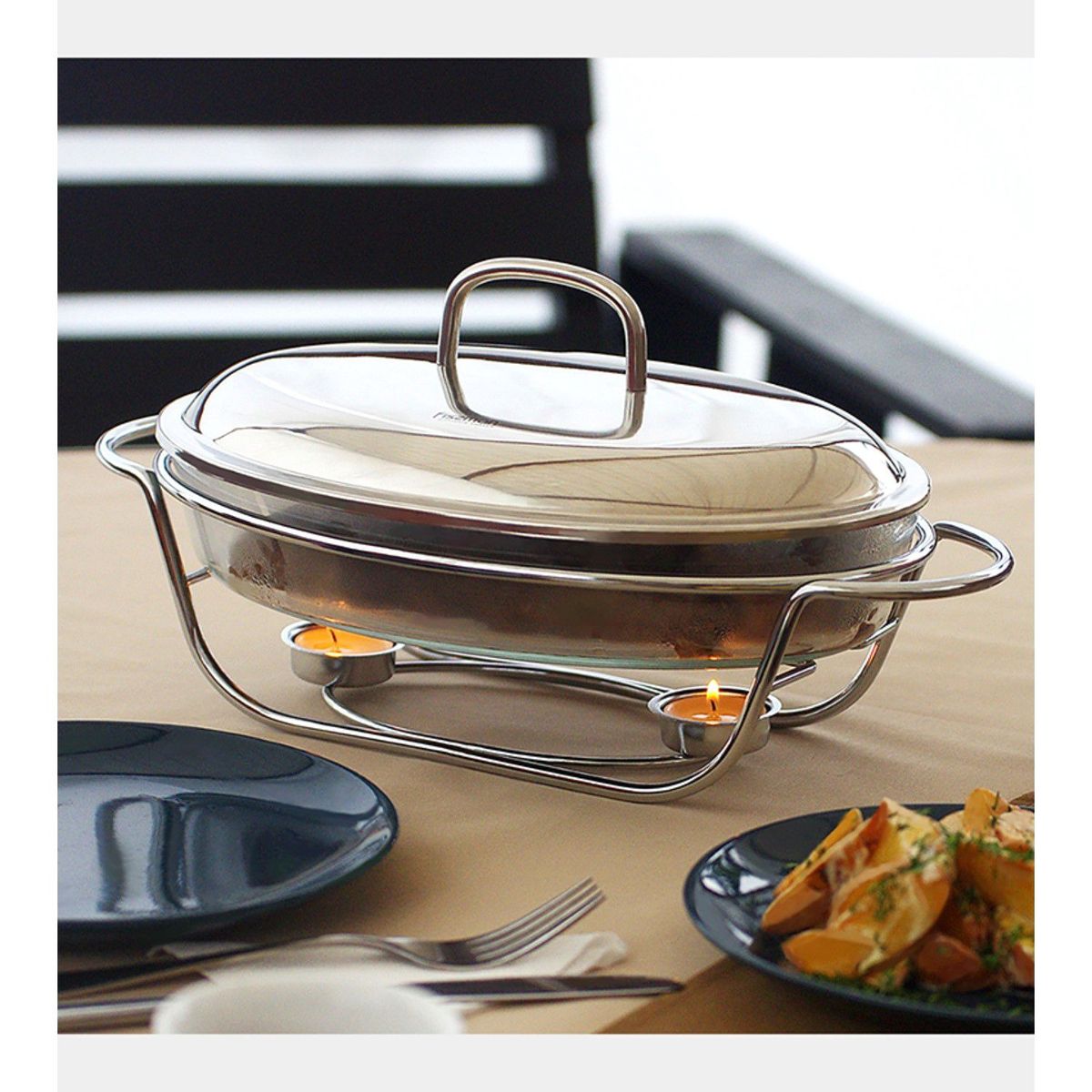 FISSMAN - Calentador de alimentos oval acero Fissman 3L