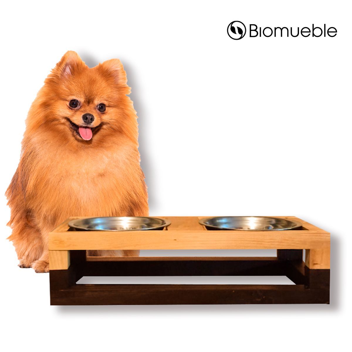 GENERICO - Comedero para mascota de madera de palets reciclado talla S