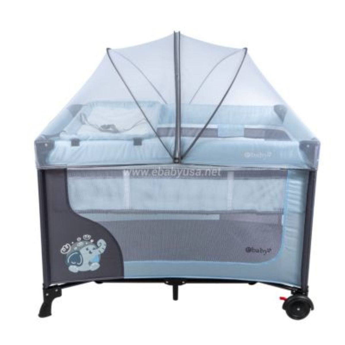 EBABY - Cuna Corral Ebaby con Cambiador Happy Dream Celeste