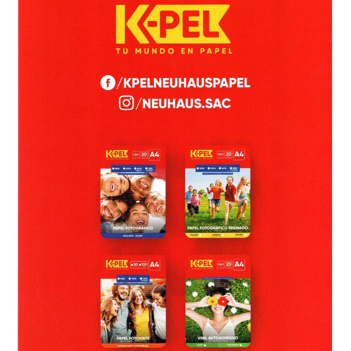GENERICO - K-PEL Papel Foto Autoadhesivo Brillante 135 g X 20 hojas A4