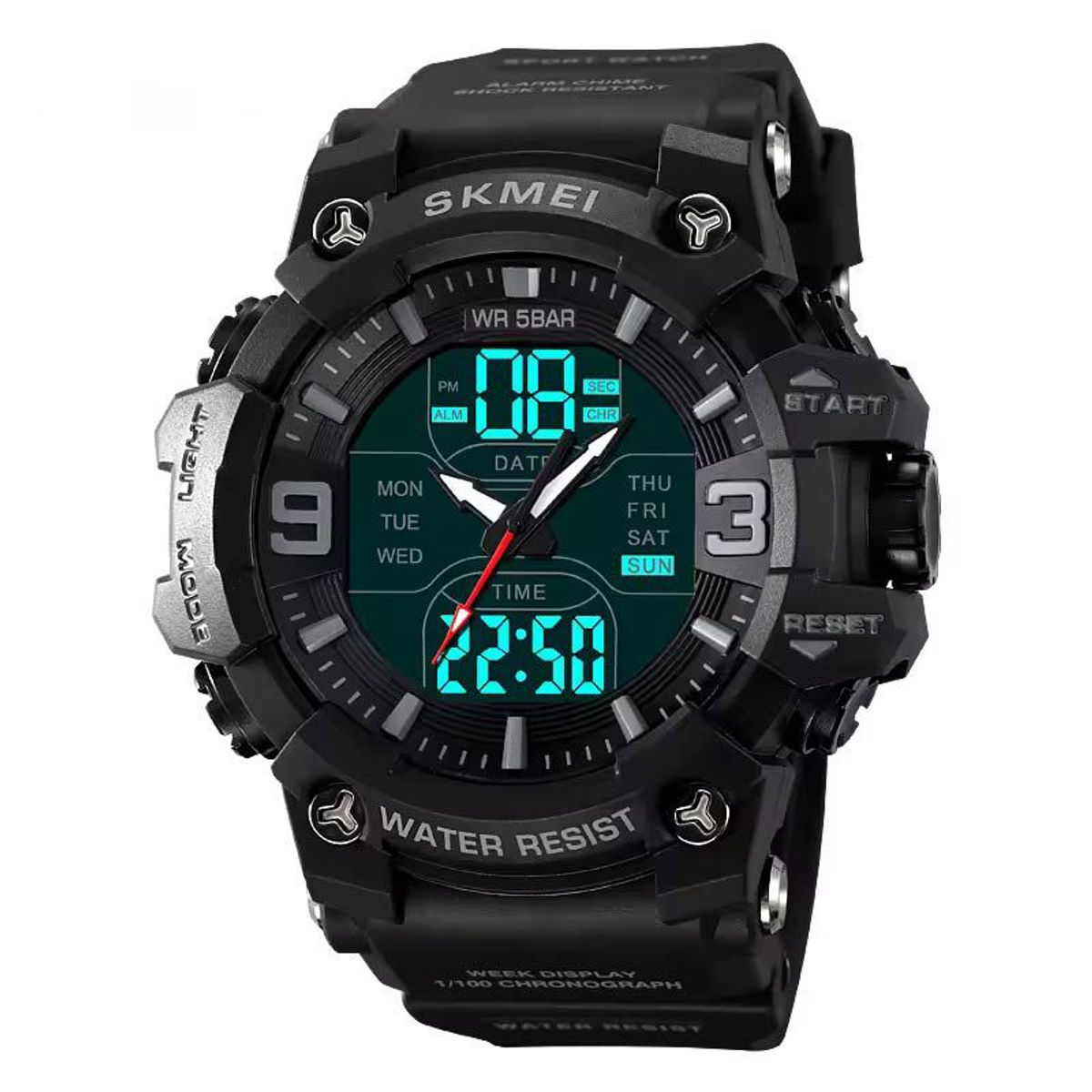 SKMEI - Reloj SKMEI Crusher 2222 Dual Fecha Multifunción Iluminación -Negro
