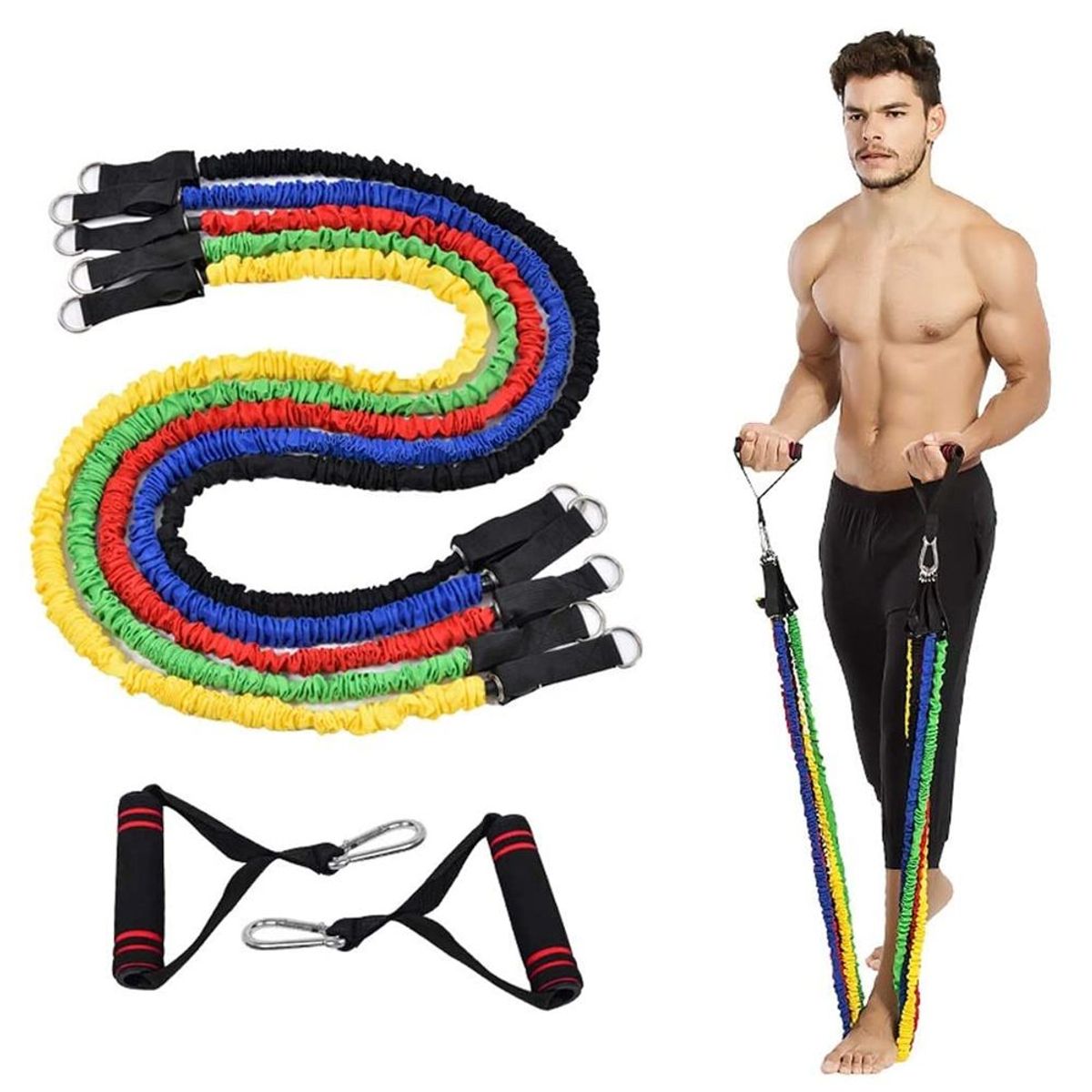 HOLGU - Set De 5 Bandas Elásticas Reforzado Entrenamiento