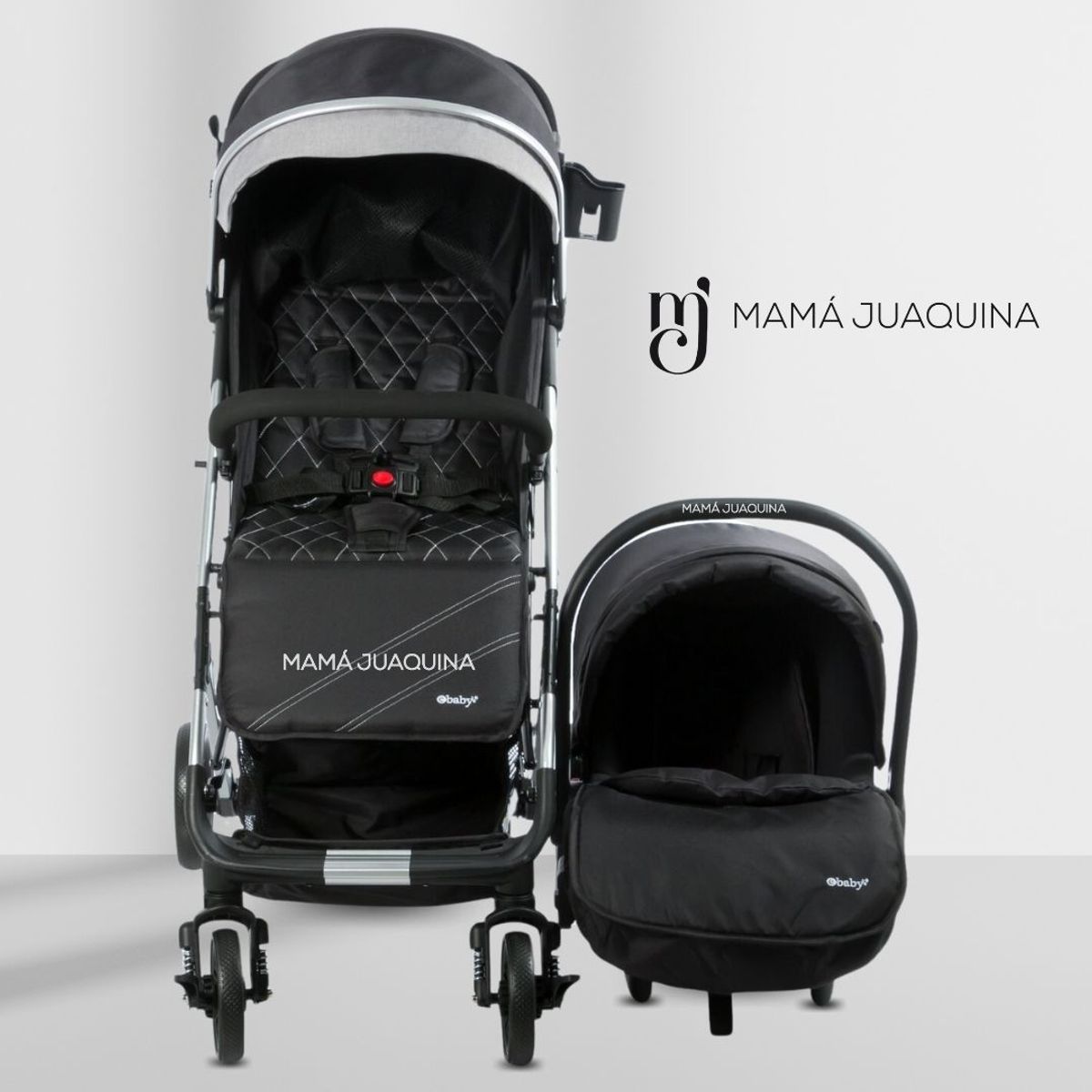 Baby - Coche Moisés Travel System «DOLCE PRAGA» Porta Bebé Black