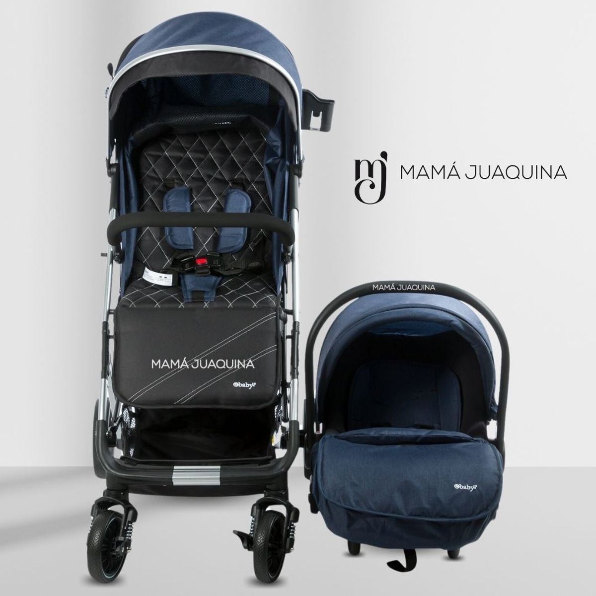 EBABY - Coche Moisés Travel System «DOLCE PRAGA» Porta Bebé Blue