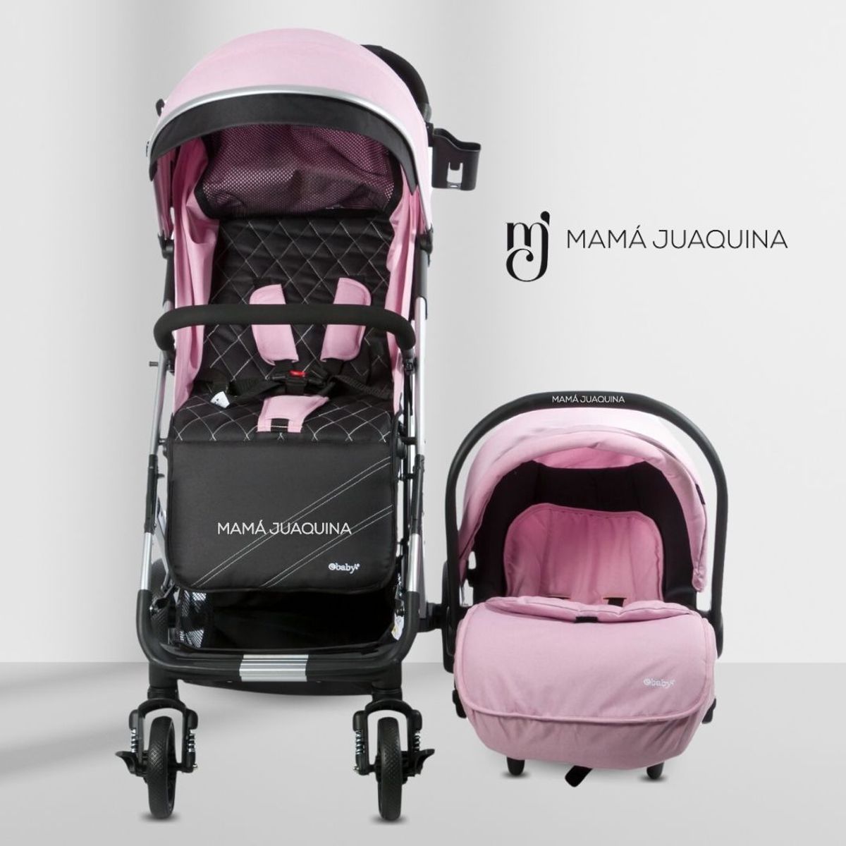 EBABY - Coche Moisés Travel System «DOLCE PRAGA» Porta Bebé Pink