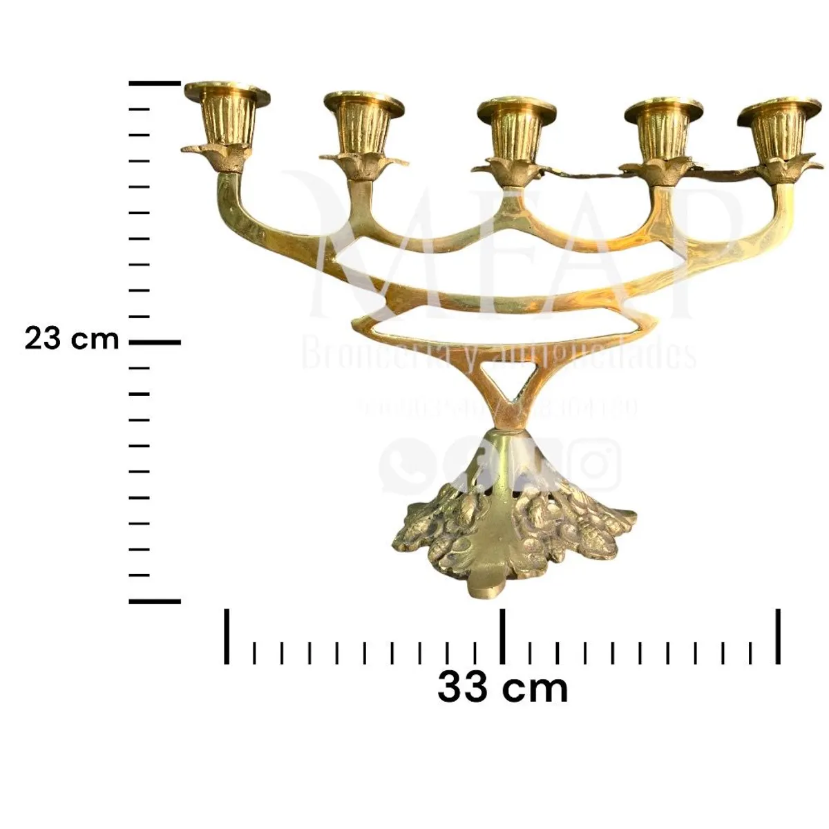 MFAP BRONCERIA Y ANTIGUEDADES - Candelabro de 5 velas en bronce