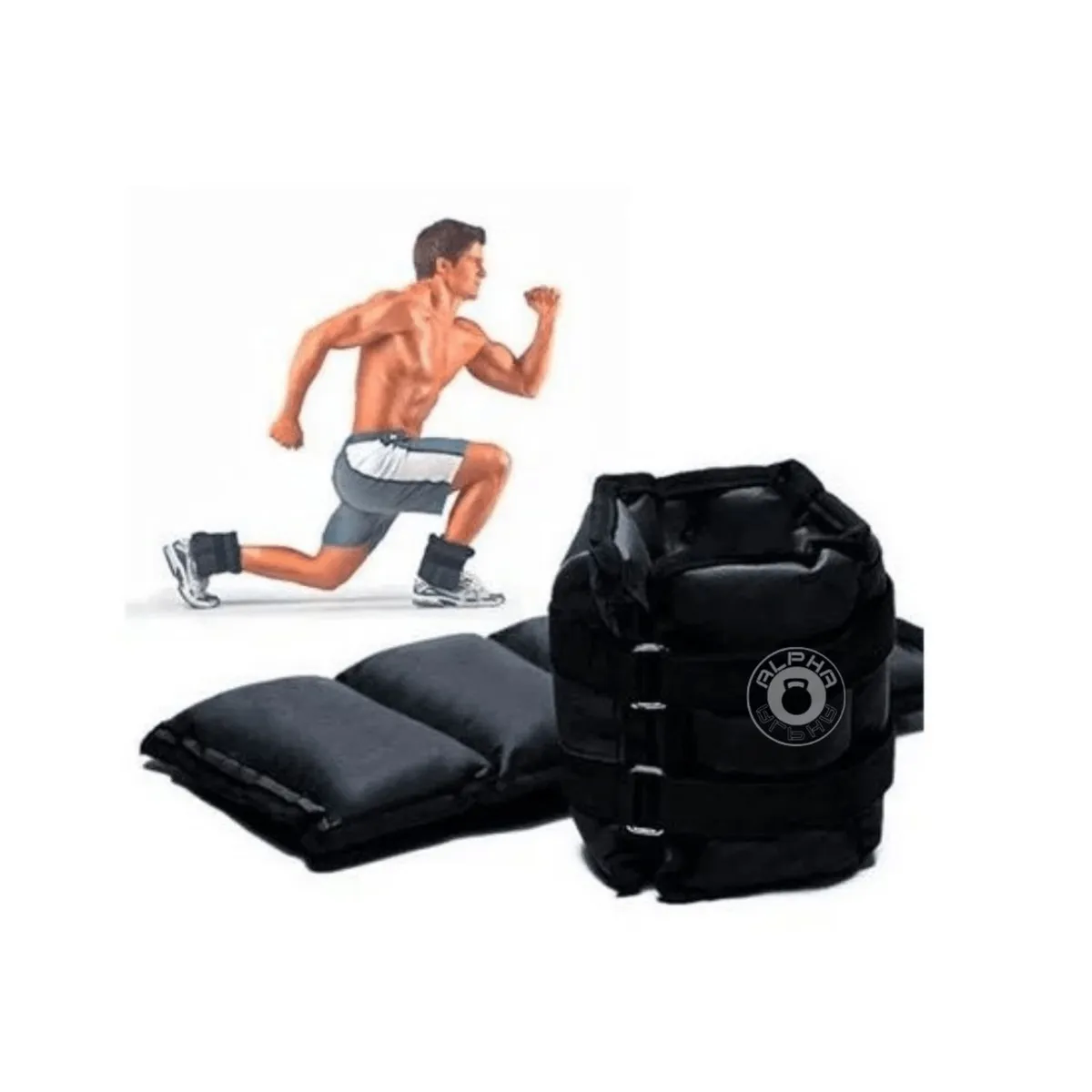 GENERICO - Tobilleras con lastre de arena para entrenamiento gym 2 kg