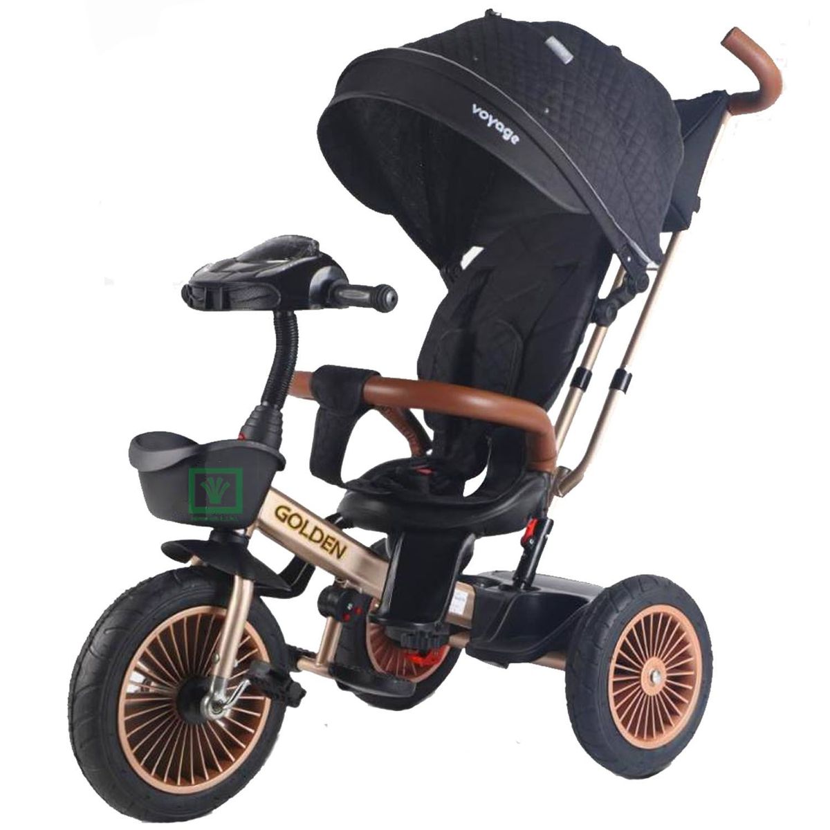 VOYAGE - Triciclo Guiador 3 En 1 «GOLDEN II NEW COLLECTION» USB Negro