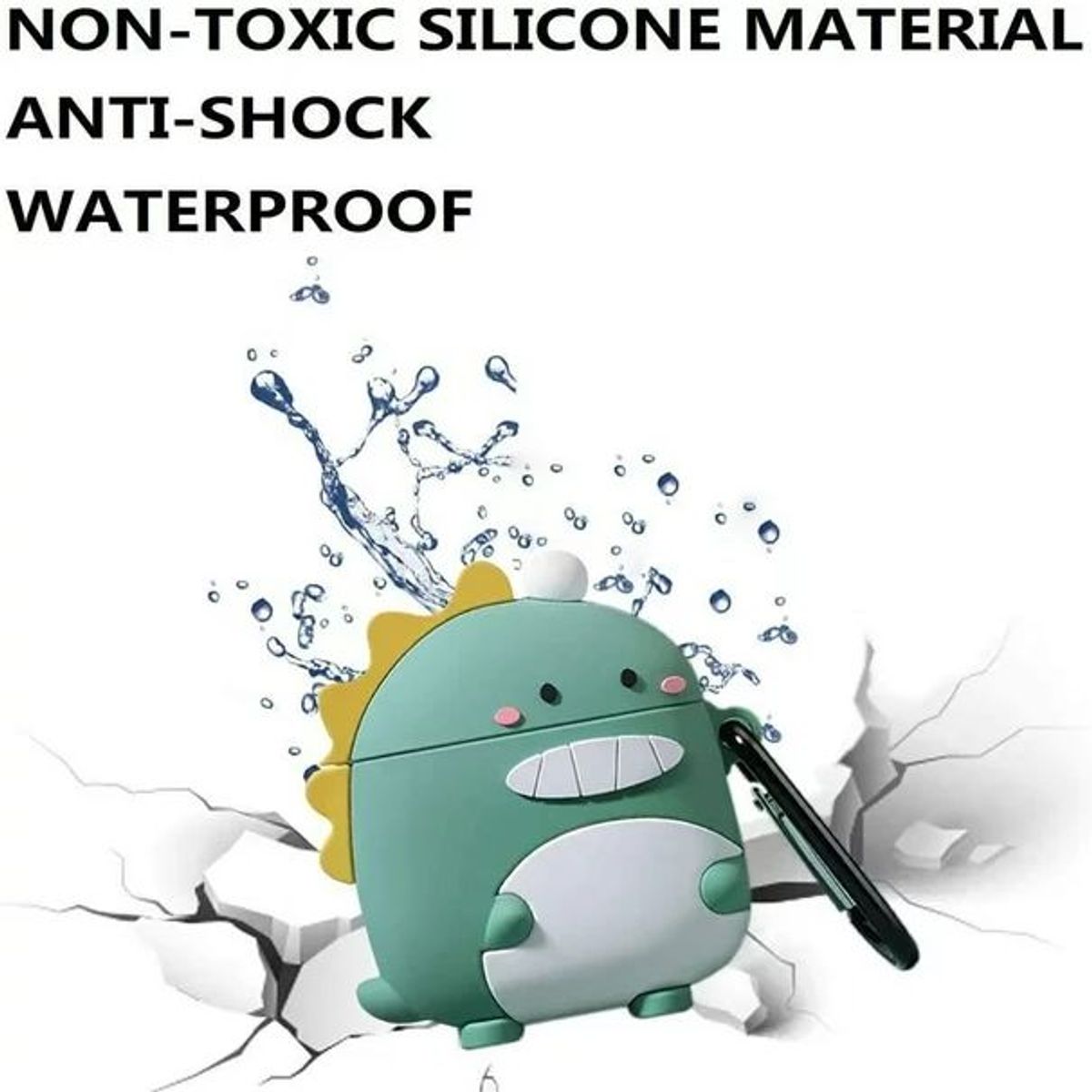 GENERICO - FUNDA AIRPOD DINO MACHO SILICONA