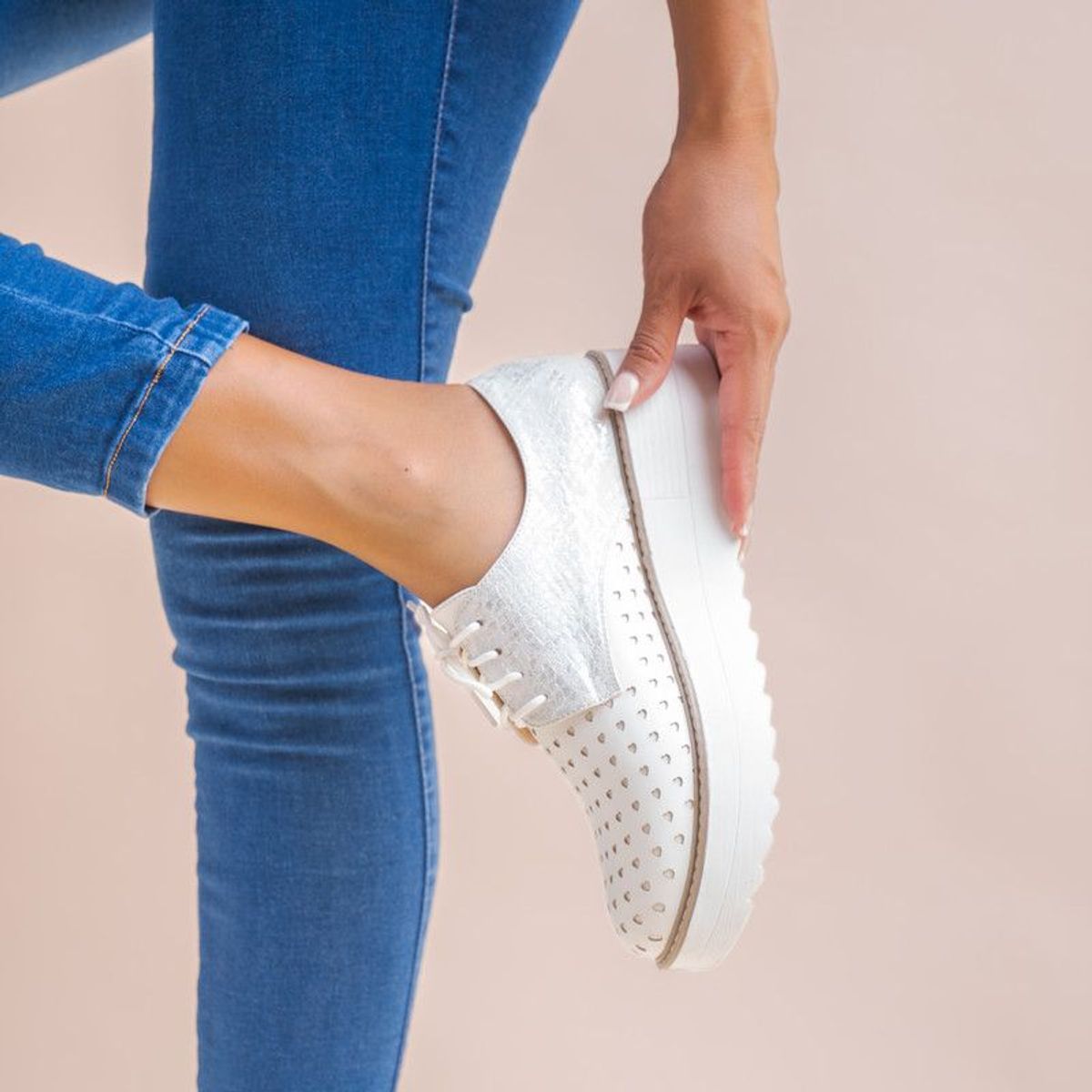 KAWKI - ZAPATOS DE MUJER DERBY AMOR BLANCO