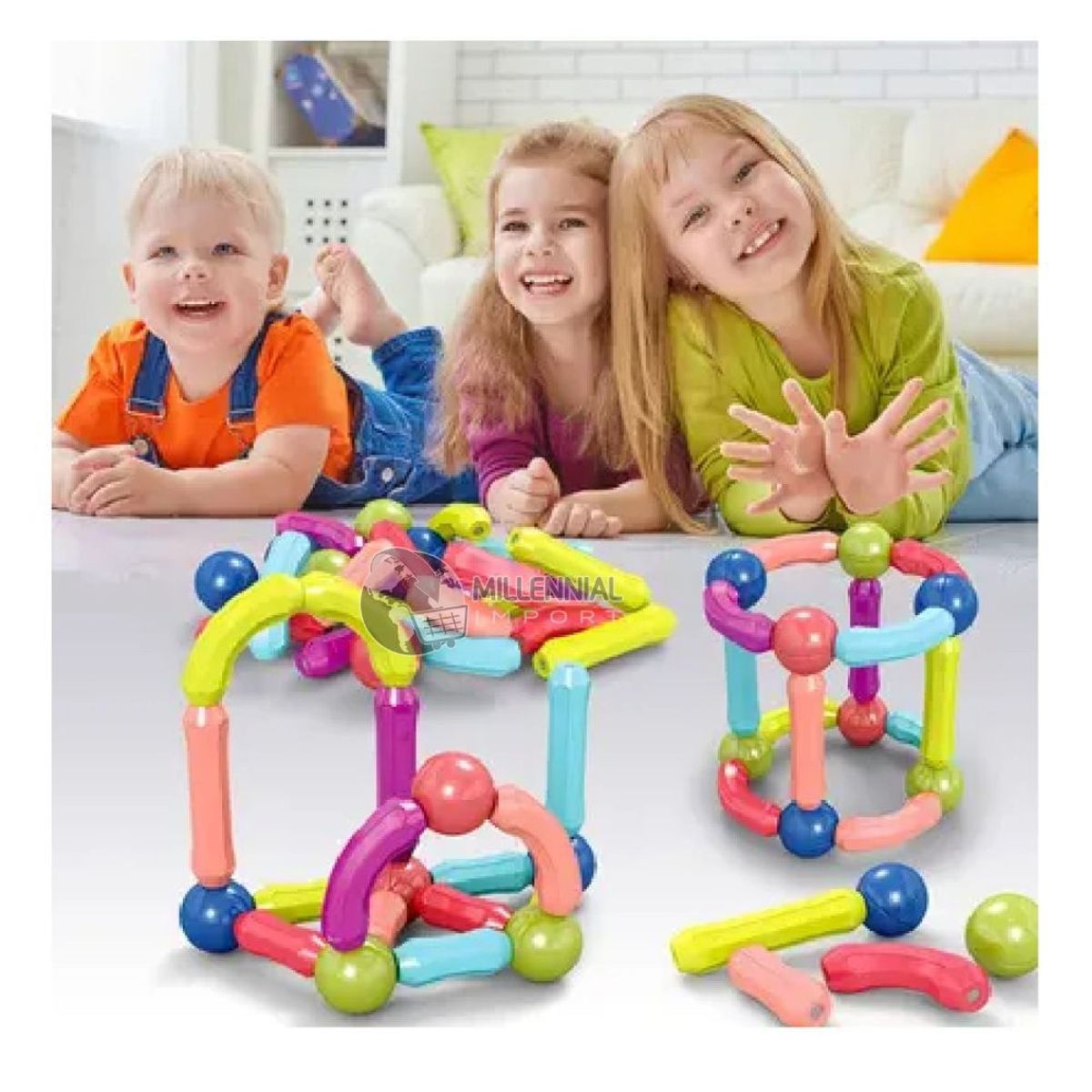 GENERICO - Juego De Bloques Magneticos 64 Piezas