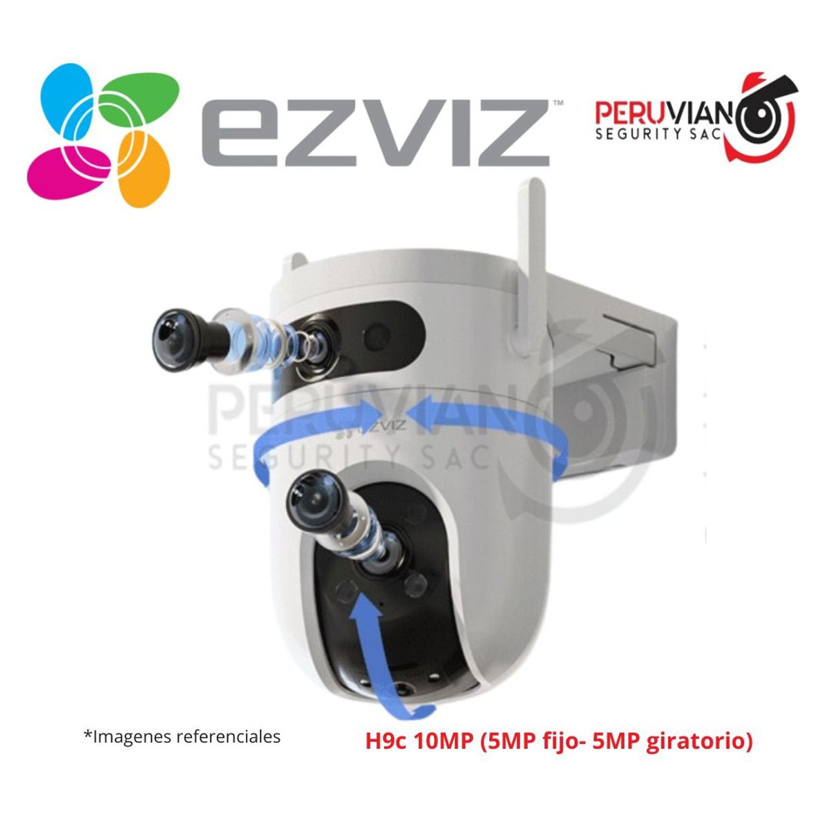 EZVIZ - Cámara H9c 10MP - 3K 5mp fijo y 5mp giratorio