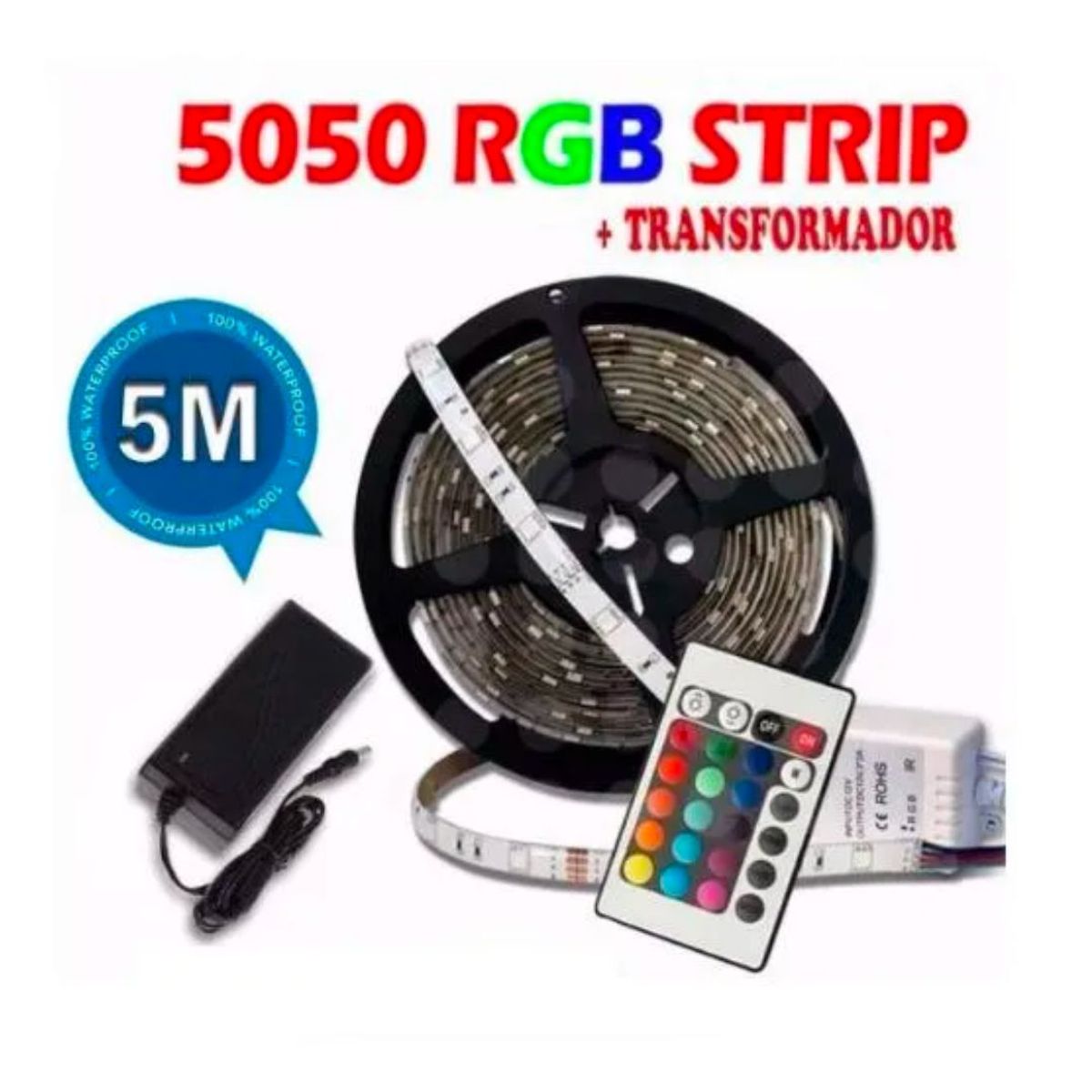 SEISA - Tira Led Rgb 5050 Combo 12V Cinta Led 5M con Control SEISA Y5050RD