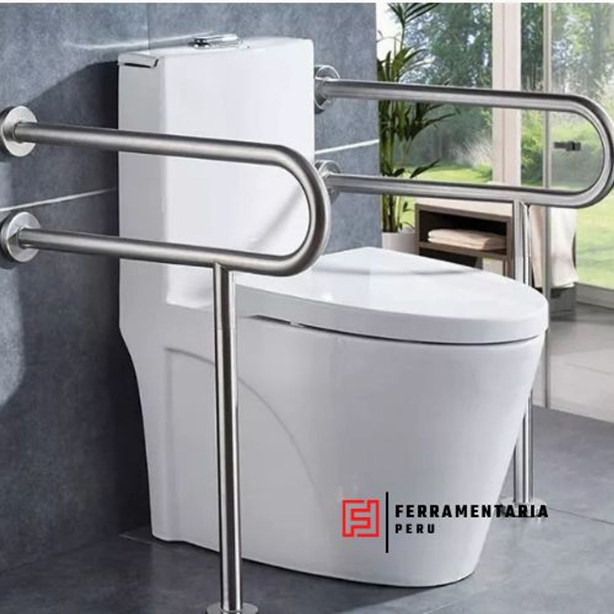 GENERICO - BARRA DE SEGURIDAD en U CON BASE FIJA 60 cmx32 mm