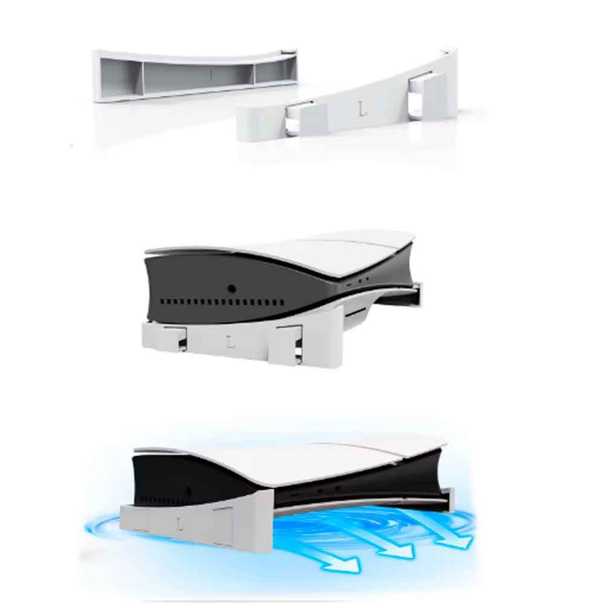 VARIOS - Base Horizontal para PS5 Slim Pro con Lector y Digital Rígido Blanc jy