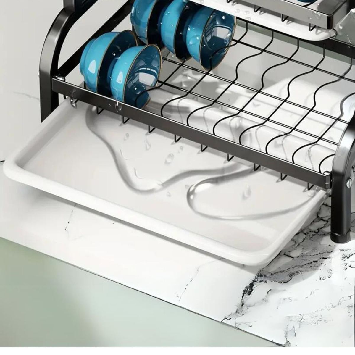 GENERICO - ESCURRIDOR DE PLATO 3 NIVELES NEGRO