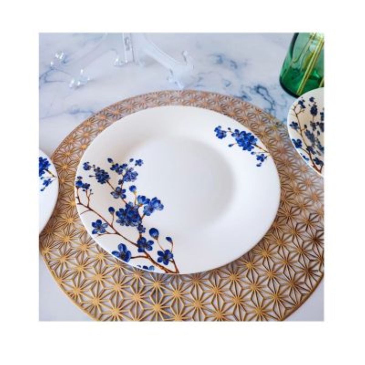 BEHOME - Set de 18 Platos Ecovidrio Azulea Behome