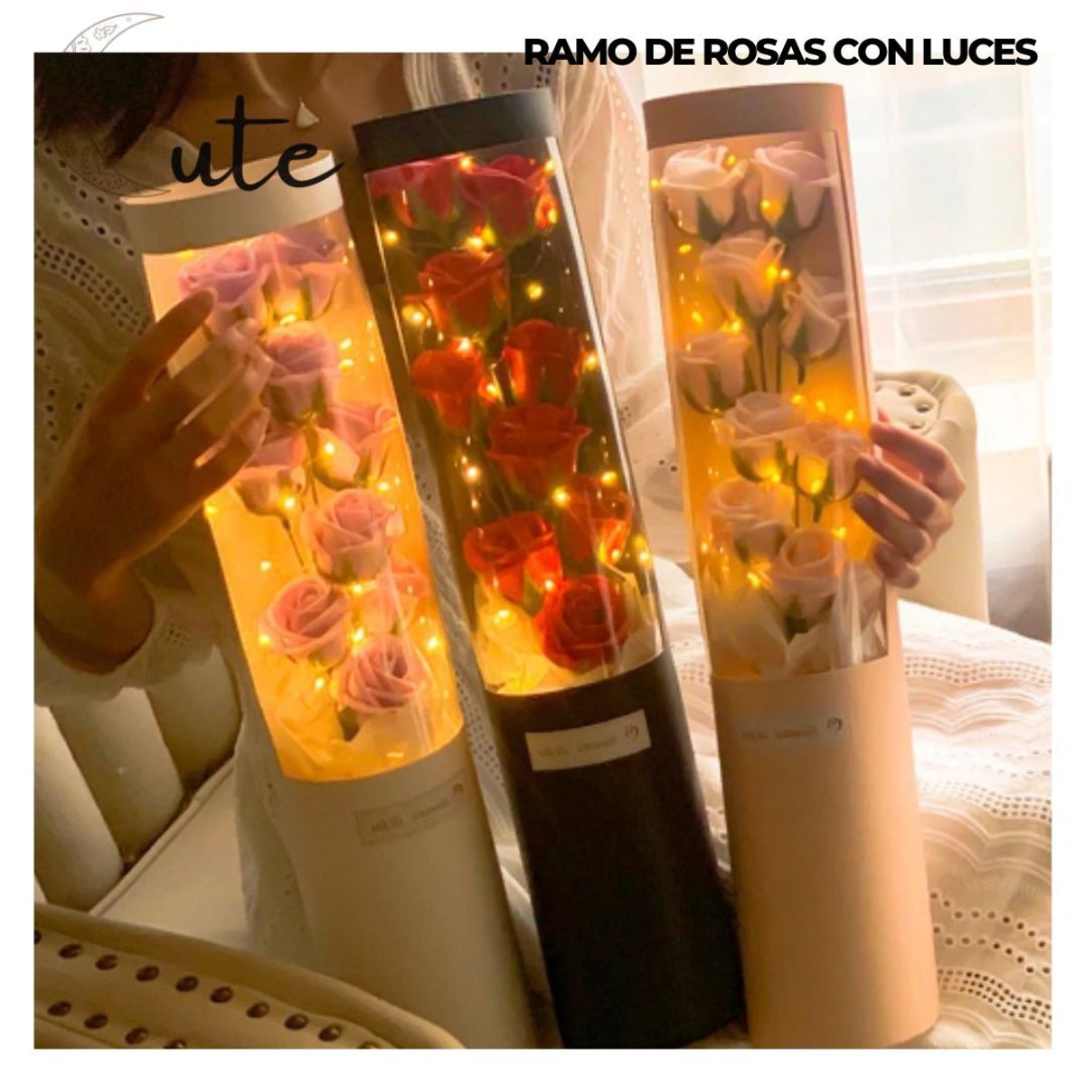 GENERICO - RAMO DE ROSAS CON LUCES